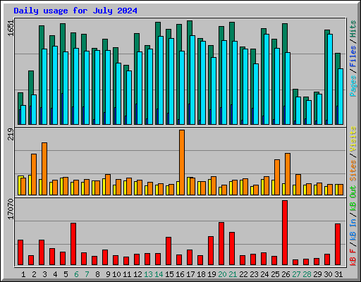 Daily usage for July 2024