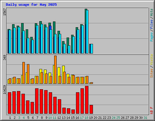 Daily usage for May 2025