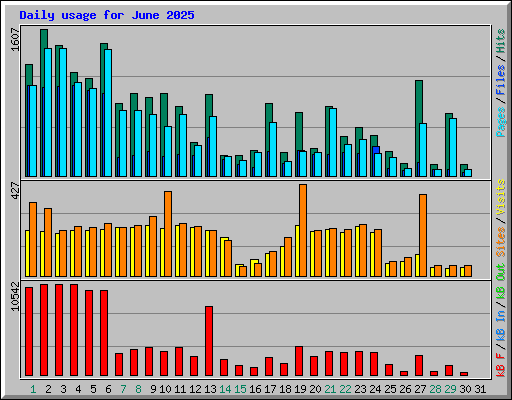 Daily usage for June 2025