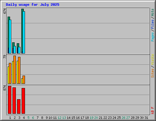 Daily usage for July 2025