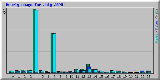Hourly usage for July 2025