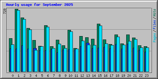 Hourly usage for September 2025