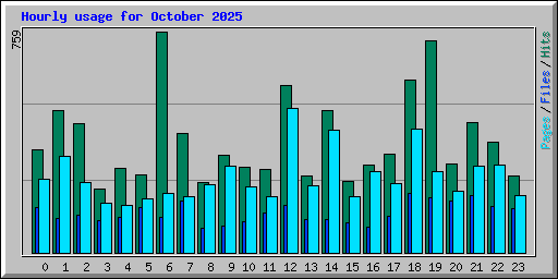 Hourly usage for October 2025