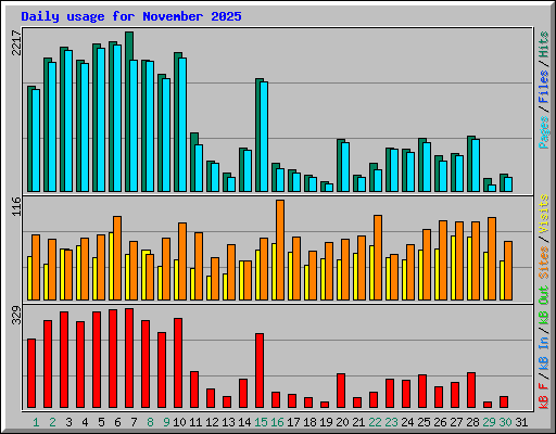Daily usage for November 2025
