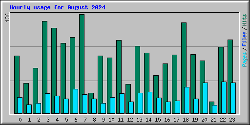 Hourly usage for August 2024