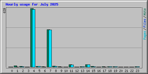 Hourly usage for July 2025
